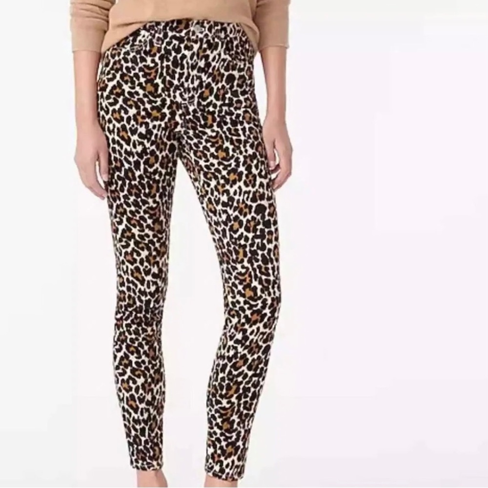 J. CREW ReImagined High Rise Animal Print Pants Stretch Corduroys Jeans - Picture 12 of 12